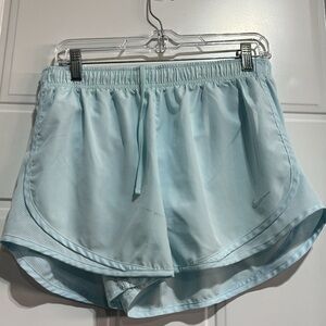 Nike Dri-Fit running shorts,panty lined,mesh panel,logo,elastic drawstring waist